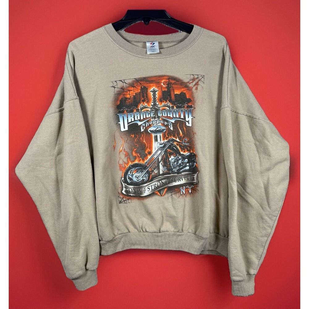 Jerzees Property Of Orange County Choppers Men XL 90s Vintage Motorcycle Sweater